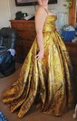 Ball Gown/Princess Sweep Train Sweetheart Satin Split Front Prom Dresses