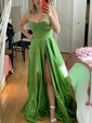 Ball Gown Sweetheart Satin Prom Dresses With Ruched