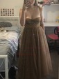 Ball Gown Square Neck Tulle Prom Dresses With Ruched