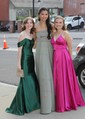 A-line V-neck Silk-like Satin Sweep Train Split Front Prom Dresses