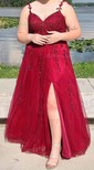 A-line Sweetheart Tulle Sweep Train Beading Prom Dresses