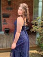 A-line Sweetheart Tulle Corset Prom Dresses With Appliques