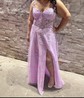 A-line Sweetheart Tulle Corset Prom Dresses With Appliques
