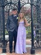 A-line Sweetheart Tulle Corset Prom Dresses With Appliques
