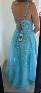 A-line Sweetheart Tulle Corset Prom Dresses With Appliques