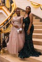 Mermaid Strapless Sparkly Velvet Sequin Prom Dresses