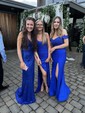 Sheath/Column V-neck Sparkly Sequin Prom Dresses With Ruched