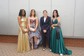 A-line V-neck Satin Prom Dresses With Appliques