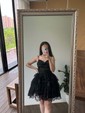 Corset Skater Appliques Tiered Homecoming Dresses