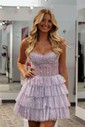 Corset Black Skater Glitter Tiered Homecoming Dresses