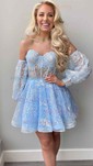 Corset Skater Glitter Sweetheart Homecoming Dresses