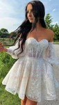 Corset Skater Glitter Sweetheart Homecoming Dresses