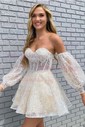 Corset Skater Glitter Sweetheart Homecoming Dresses