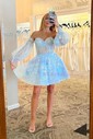 Corset Skater Glitter Sweetheart Homecoming Dresses