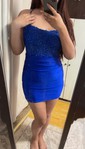 Petite Dark Green Tight Jersey Square Neck Homecoming Dresses