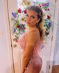 Sparkly Bodycon Sequin One Shoulder Feathers Homecoming Dresses