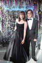 Ball Gown Square Neck Satin Prom Dresses With Appliques