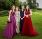 Ball Gown V-neck Tulle Prom Dresses With Appliques