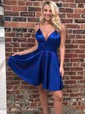 Deep V Neck Satin Mini Dress