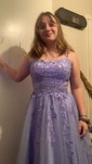 Ball Gown Scoop Neck Tulle Prom Dresses With Appliques
