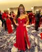 A-line Strapless Chiffon Pleated Cut Out Prom Dresses