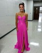 A-line Strapless Chiffon Pleated Cut Out Prom Dresses