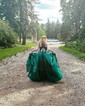 A-line V-neck Satin Prom Dresses With Appliques