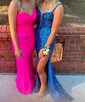 Sheath/Column V-neck Sparkly Sequin Prom Dresses