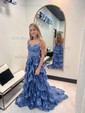 Ball Gown Off-the-shoulder Sequin Tiered Prom Dresses
