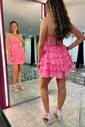 Corset Skater Chiffon Sweetheart Tiered Homecoming Dresses