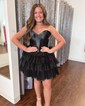 Corset Red Skater Sweetheart Tiered Homecoming Dresses