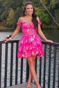 Corset Burgundy Off-The-Shoulder Tiered Homecoming Dresses