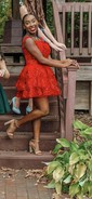 Corset Burgundy Off-The-Shoulder Tiered Homecoming Dresses