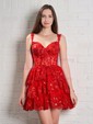 Corset Burgundy Off-The-Shoulder Tiered Homecoming Dresses