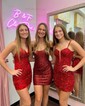 Sparkly Royal Blue Tight Sequin V-neck Homecoming Dresses