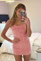 Modest Black Bodycon Square Neck Sequin Homecoming Dresses