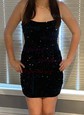 Modest Black Bodycon Square Neck Sequin Homecoming Dresses