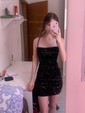 Modest Black Bodycon Square Neck Sequin Homecoming Dresses