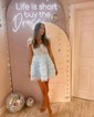 Corset Skater Tulle Feathers Ruffle Homecoming Dresses