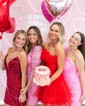Unique Skater Chiffon Ruffle Ruched Homecoming Dresses
