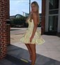 Corset Skater Taffeta Ruffle Bow Homecoming Dresses