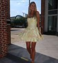 Corset Skater Taffeta Ruffle Bow Homecoming Dresses