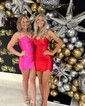 Corset Royal Blue Satin Tight Ruched Homecoming Dresses