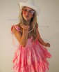 Pink Skater Taffeta Sweetheart Ruffle Homecoming Dresses
