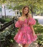 Unique Skater Tulle Ruffle Homecoming Dresses