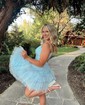 Puffy Skater Tulle Tiered Ruffle Homecoming Dresses