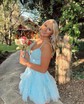 Puffy Skater Tulle Tiered Ruffle Homecoming Dresses