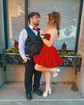 Corset Black Skater Tulle Ruffle Homecoming Dresses
