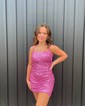 Sparkly Bodycon Sequin Ruched Homecoming Dresses