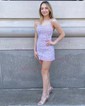 Modest Sky Blue Bodycon Lace Appliques Homecoming Dresses